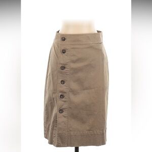 J.Crew Tan Cream Asymmetrical Wrap Midi Skirt